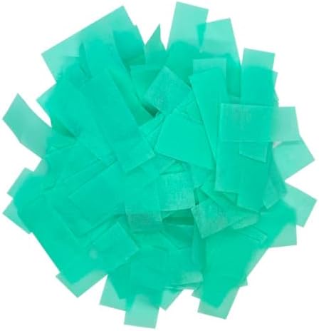 Mint Green Biodegradable Confetti - Rectangular Flame-Resistant and Slow-Falling Tissue Paper