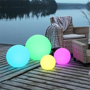 16-inch LED Globe Orb Light, Rechargeable Glowing Ball Light w/Remote, Dimmable RGB Color Changing