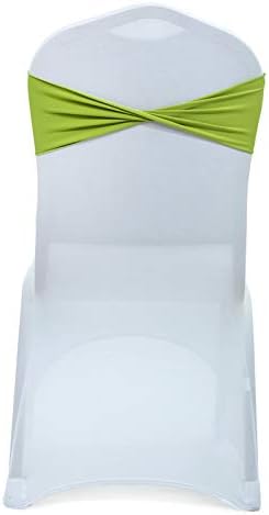 VDS Pack of 300 PCS | Apple Green | Spandex Chair Sashes Bows Without Buckle | Stretch Elastic
