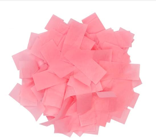 Baby Pink Color Biodegradable Confetti - Rectangular Flame-Resistant and Slow-Falling Tissue Paper