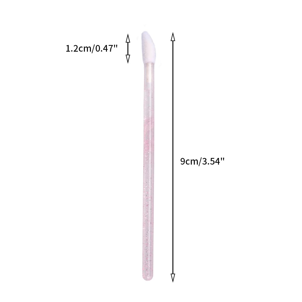G2PLUS 100PCS Glitter Crystal Lip Brush, Disposable Lip Brushes, Lip Gloss Applicators,Lip Gloss