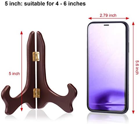 Tatuo 4 Packs Wooden Display Stand Decorative Plate Stands for Display Picture Frame Holder