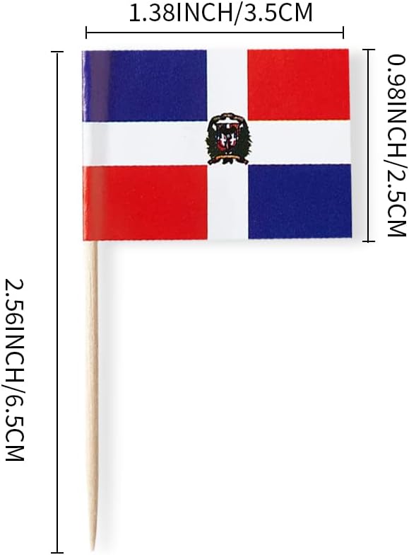 Dominica Flag Dominican Republic Flag, Small Mini Dominican Republic Toothpick Flags for Food