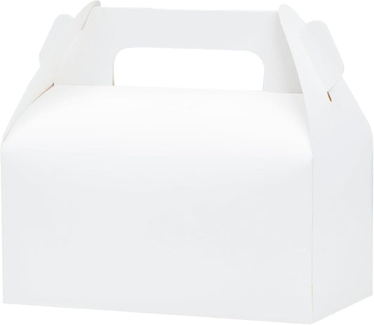 UnicoPak 10 Pack White Gable Treat Boxes Party Favor Boxes Goodie Gift Boxes for Snacks Cookie