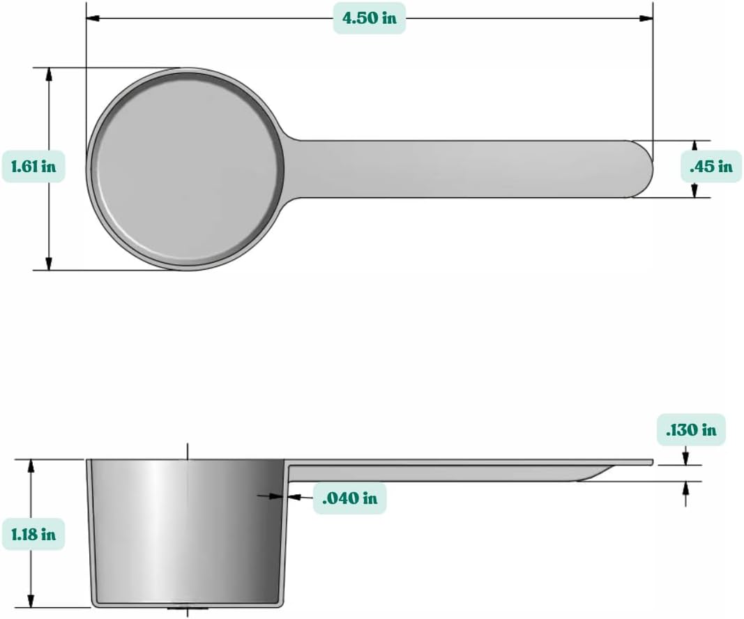 32 mL (32 CC | 1.08 Oz.) Long Handle Scoop for Measuring Coffee, Pet Food, Grains, Protein, Spices