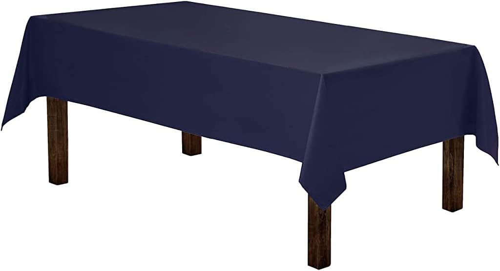 Gee Di Moda Rectangle Tablecloth - 60 x 84 Inch Navy Blue Table Cloth for 5 Foot Rectangle Table