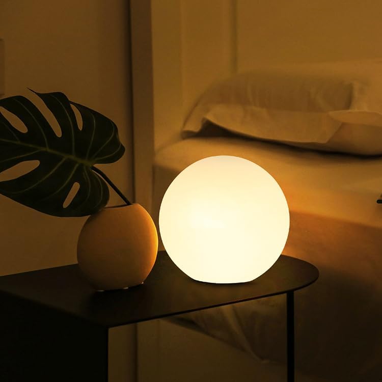 LED Ball Light, 6-inch Glowing Orb Light, Rechargeable Globe Lamp, Dimmable Mood Light W/Remote