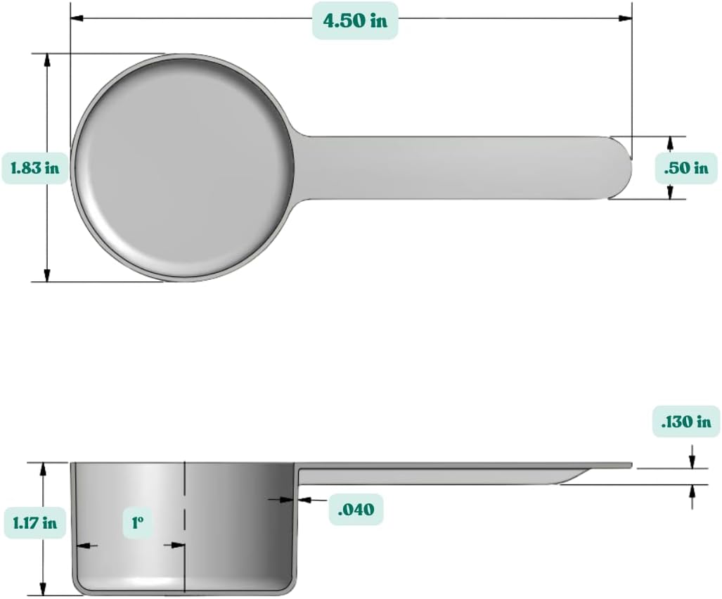 3 Tablespoon (1.5 Oz. | 43 mL) Long Handle Scoop for Measuring Coffee, Pet Food, Grains, Protein