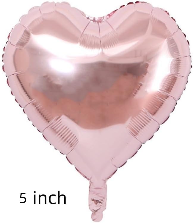 50 Pcs Rosegold Heart Shaped Balloon Foil Balloon 5 inch Heart Balloon for Valentinge's day Wedding