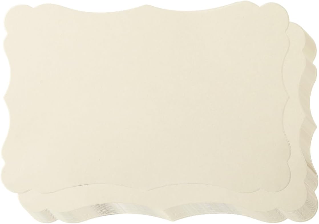 50 Pack Blank Kraft Cards Cardstock Thick Paper Brown Greeting Cards for DIY Gift Card Menus, Baby