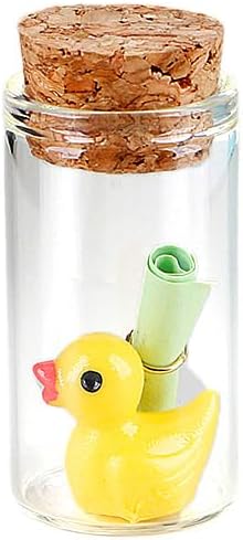 Tiny Duck Message in a Bottle with Wishing Paper – Romantic Gift for Husband, Wife, Boyfriend