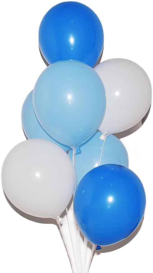 300 Pack Blue and White Balloons 5 Inch Mini Blue Light Blue White Latex Small Balloons Set for