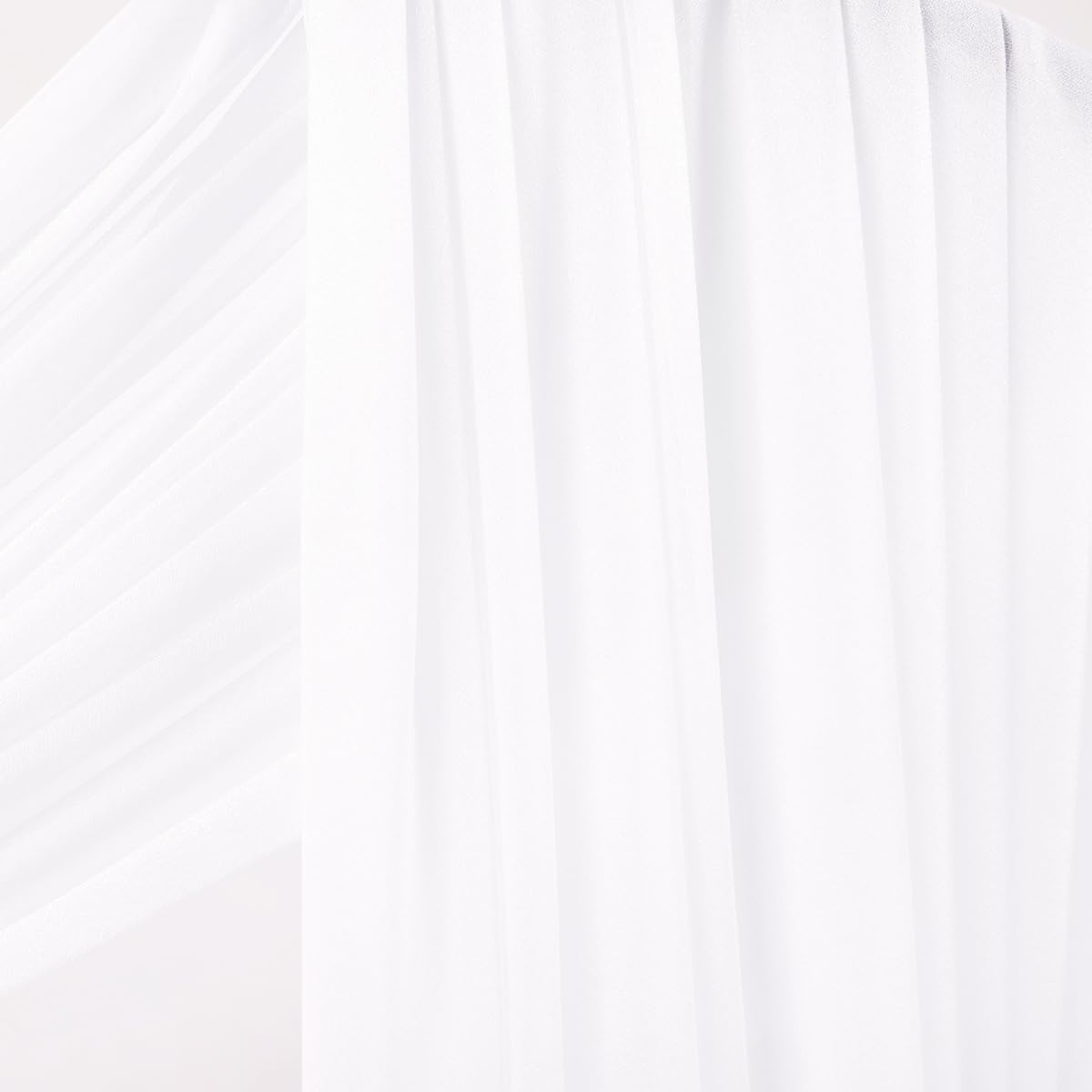 Socomi White Sheer Wedding Arch Draping Fabric 29" x 20Ft 4 Panels Outdoor Curtain Drapes Extra
