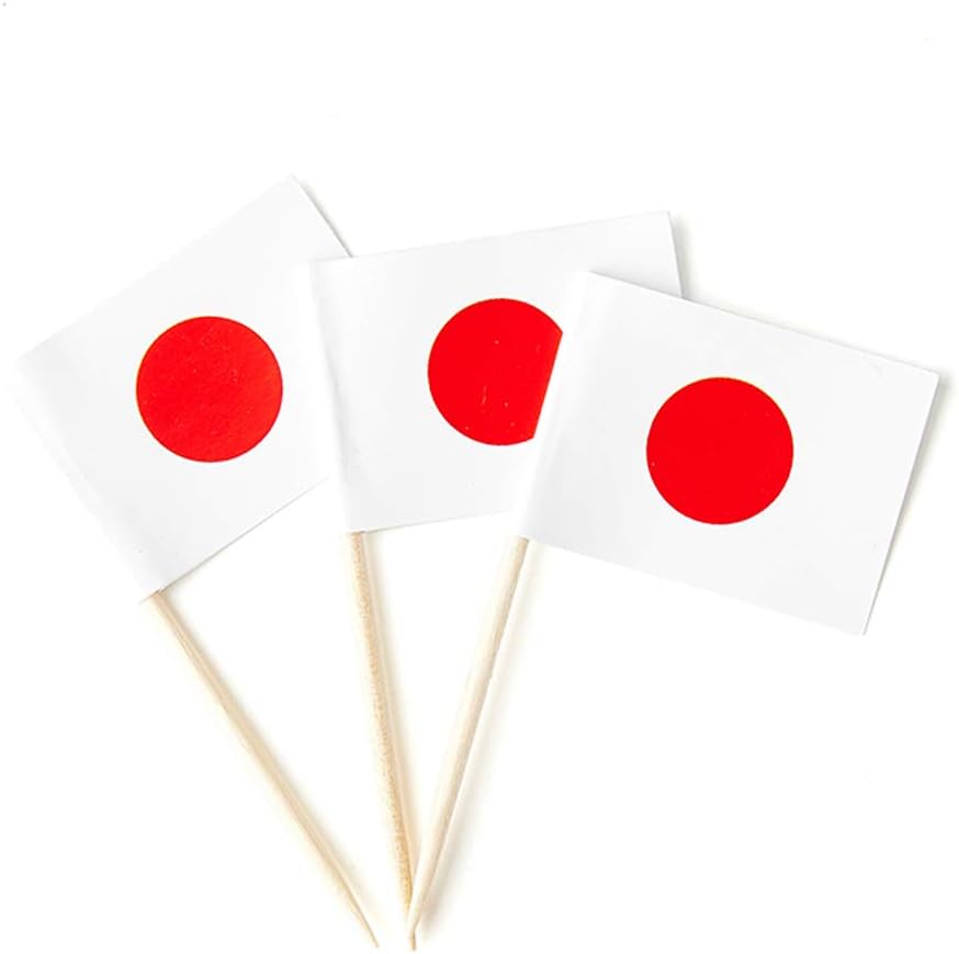 Japan Flag Japanese Flag, Small Mini Japan Toothpick Flags for Food, Cupcakes, Cocktails