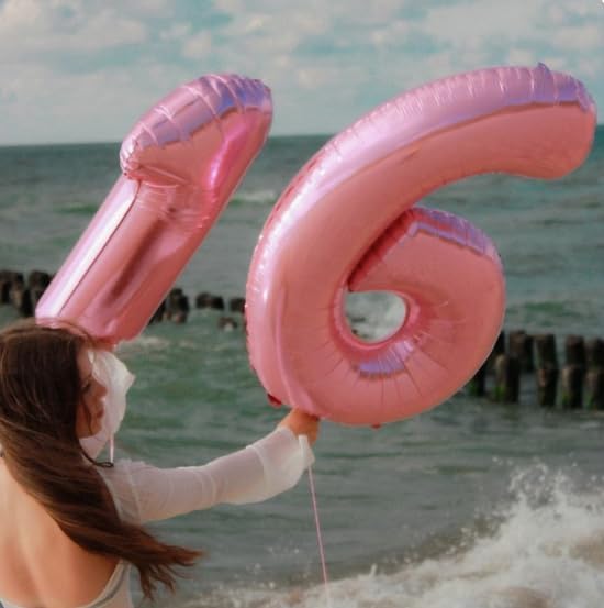 40 Inch Pearlescent Pink Mylar Foil Number 6 Birthday Balloon, Digital Balloons for 6 16 Boy Girl