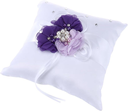 PRETYZOOM Pillow Ring Bearer Wedding Ring Pillow Wicker Flower Crown Decorative Pillows Pearl Rings