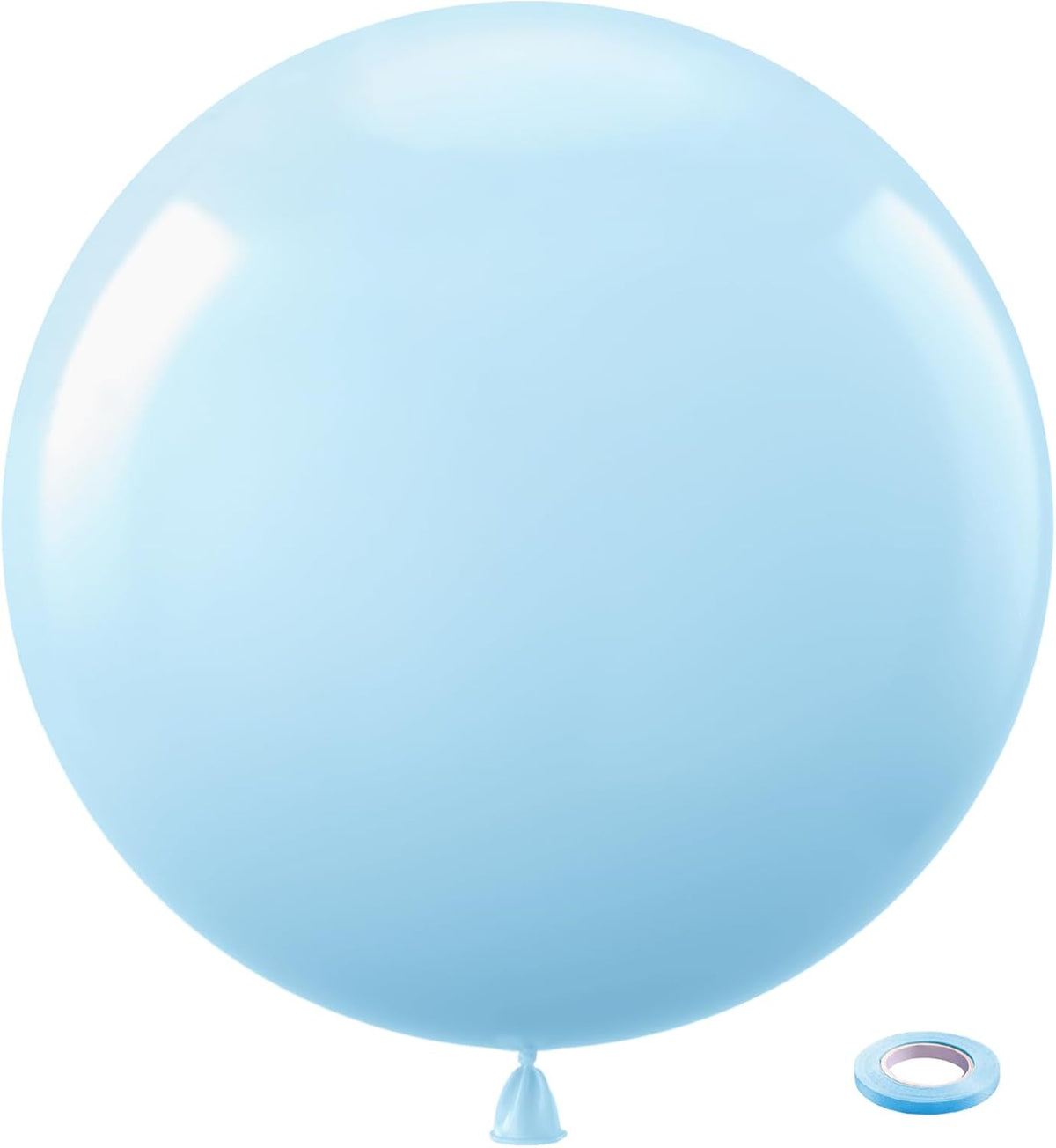 Bezente Pastel Blue Latex Party Balloons - 8 Pack 36 inch Round Helium Light Blue Bridal Blue