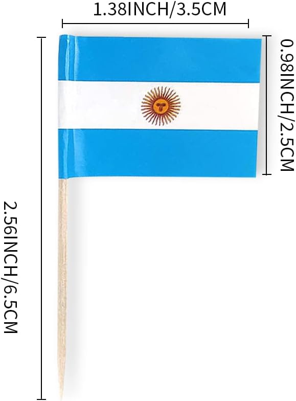 Argentina Flag Argentine Flag, Small Mini Argentina Toothpick Flags for Food, Cupcakes, Cocktails