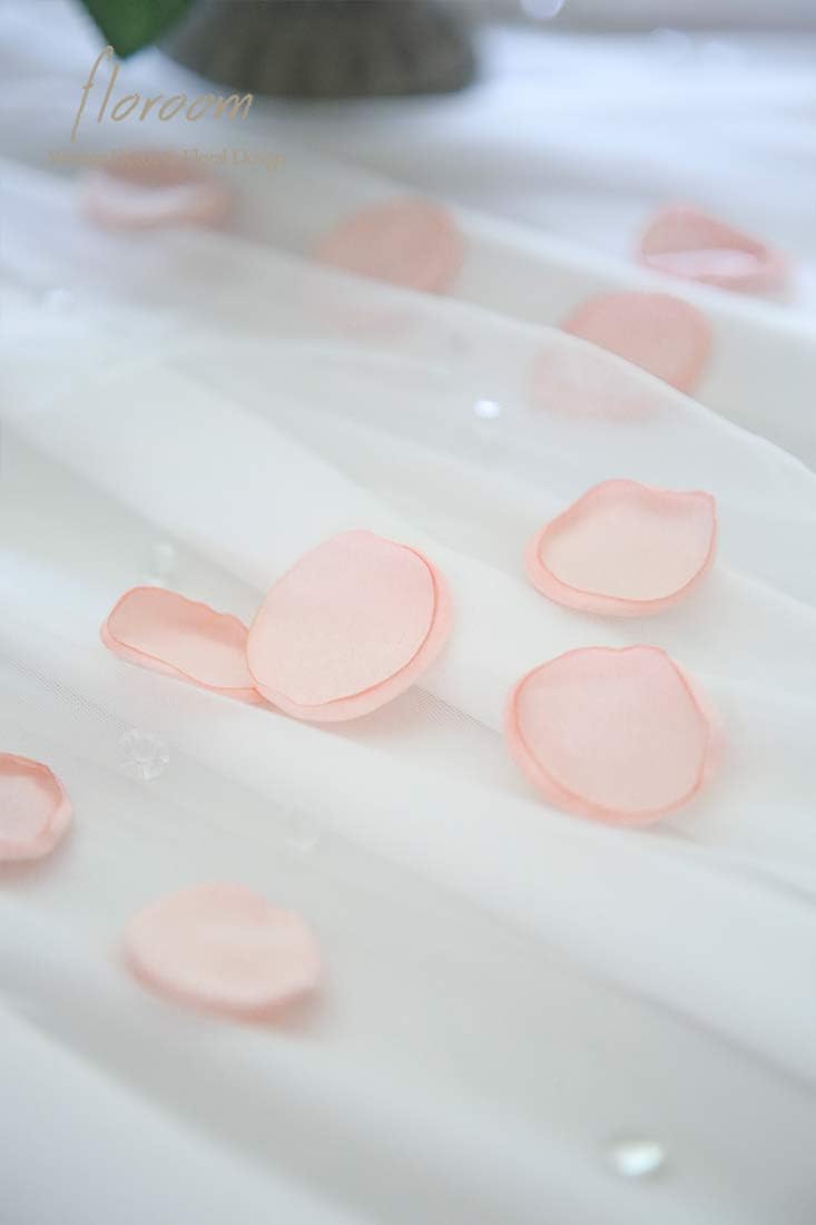 Floroom 500pcs Rose Petals Blush Faux Silk Flower Petals for Wedding Flower Girl Basket Pink Aisle