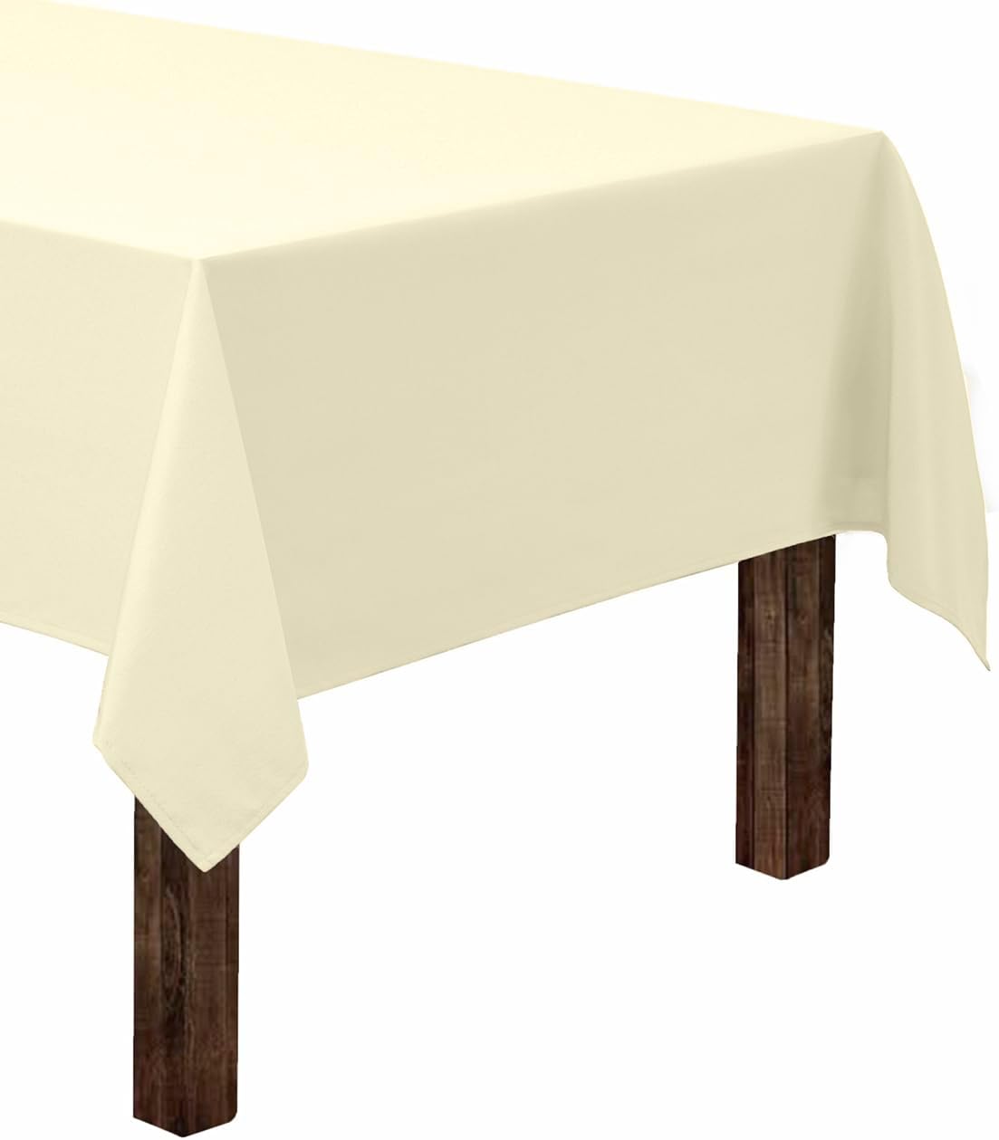 Gee Di Moda Rectangle Tablecloth - 60 x 84 Inch Ivory Table Cloth for 5 Foot Rectangle Table