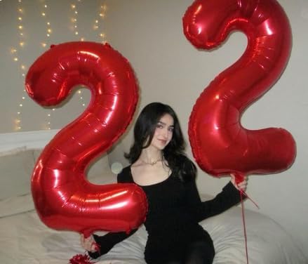 40 Inch Big Red 9 Balloon Number, Jumbo Giant Happy 9th 19 29 39 49 99 Birthday Party Decorations