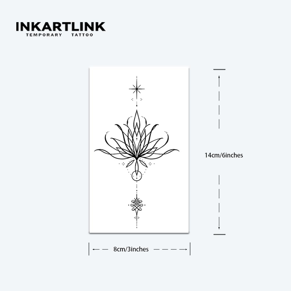 INKARTLINK Tattoo Tech, 2 Sheets Large Semi Permanent Tattoo, Adult Art Design Temporary Tattoos