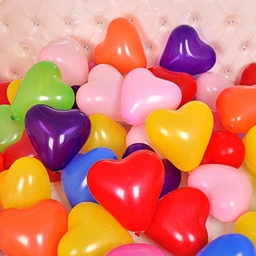 6-inch Heart shaped balloons 10 Kinds of Mixed Color Latex Balloons for Valentines Day,Propose