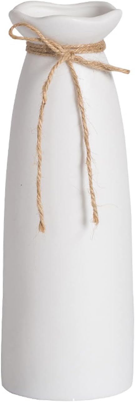 White Ceramic Vase-Flower Vase Dried Flower Vase for Modern Home Decor, Fit for Foyer Living Room