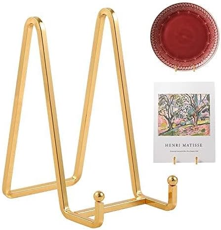 Plate Holder Easel Display Stand - 6 inch Metal Plate Stands for Display - Tabletop Picture Stand