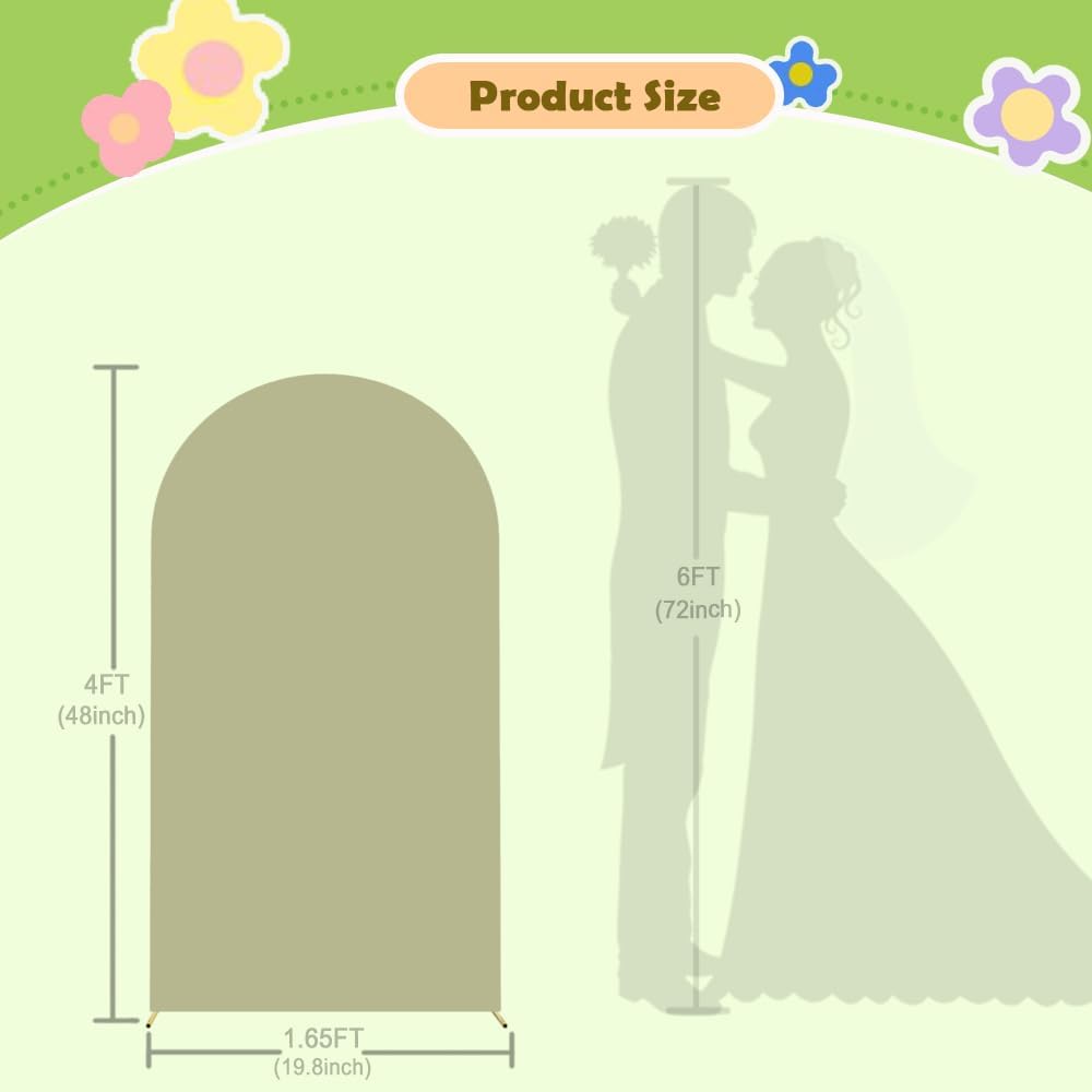 Sage Green Arch Cover Wedding Arch Stand Covers 4FT Arched Backdrop Cover Spandex Arch Covers