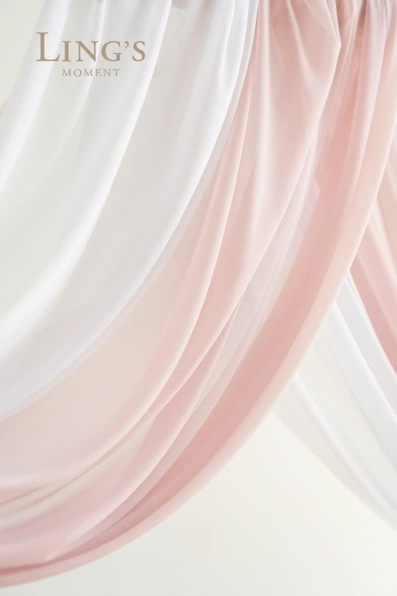 Ling's Moment Pink Artificial Wedding Arch Flowers Kit Pack of 4, 2pcs Hanging Flower Arrangement