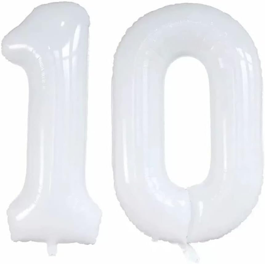 GOER Number 10 Balloons for 10th Birthday Party Decorations,42 Inch Jumbo Foil Helium Balloons for