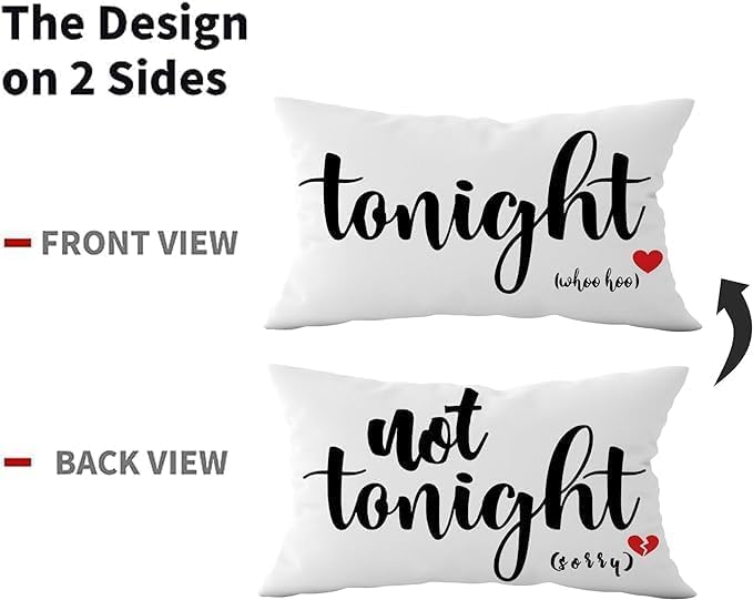 Mancheng-zi Funny Couples Reversible Soft Pillow Cover, Wedding Anniversary Bridal Shower Gifts