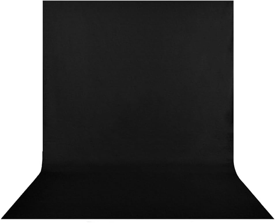 HEMMOTOP Black Backdrop Background, 6x9 ft Polyester Fabric Chromakey Black Screen Backdrops