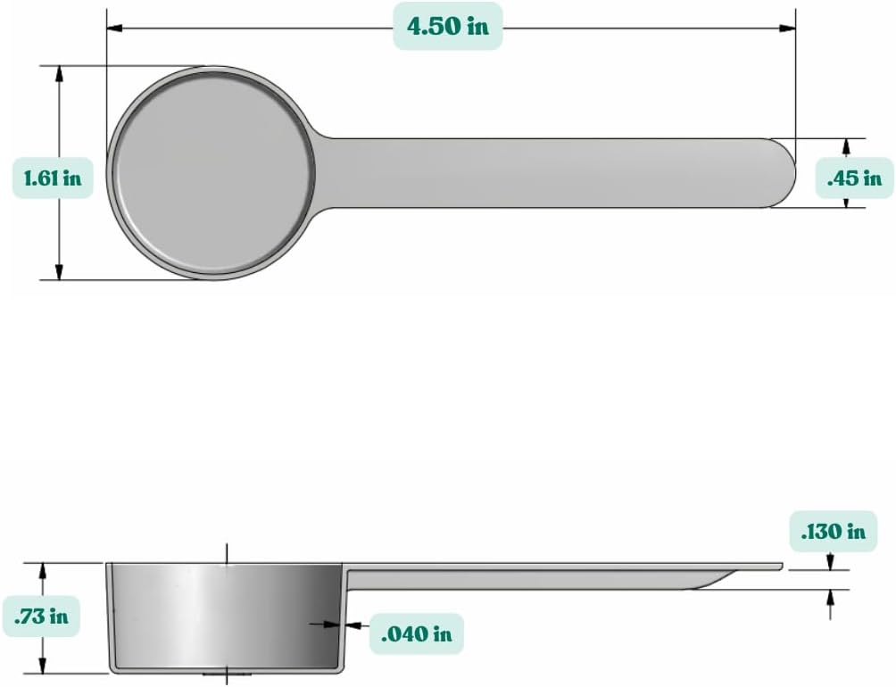 4 Teaspoon (20 mL) Long Handle Scoop for Measuring Coffee, Pet Food, Grains, Protein, Spices and