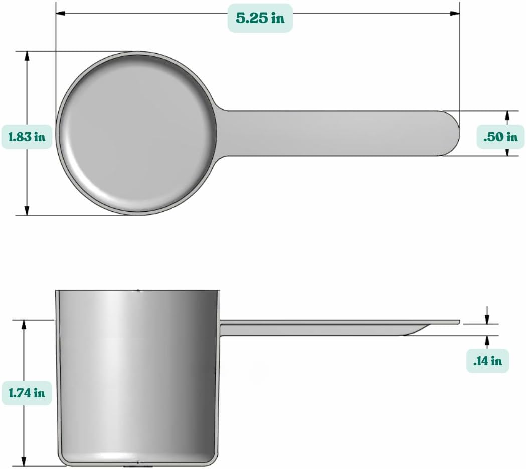 63 mL (63 CC | 2.13 Oz.) Long Handle Scoop for Measuring Coffee, Pet Food, Grains, Protein, Spices