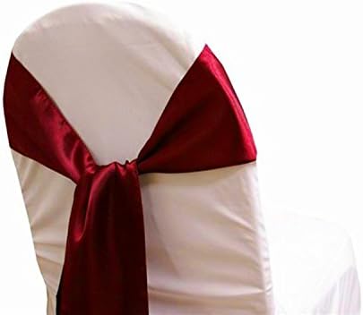 MDS Pack of 150 PCS Satin Chair Sashes Charmeuse Sateen Dining Chair Bows Ribbon Ties Back Sash for