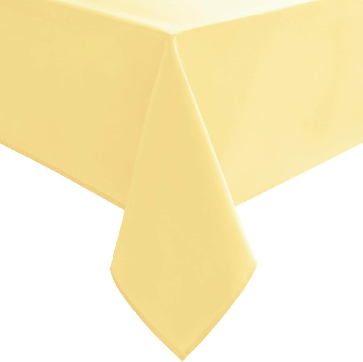 Hiasan Light Yellow Tablecloth for Square Tables - Waterproof and Spillproof Washable Fabric Small
