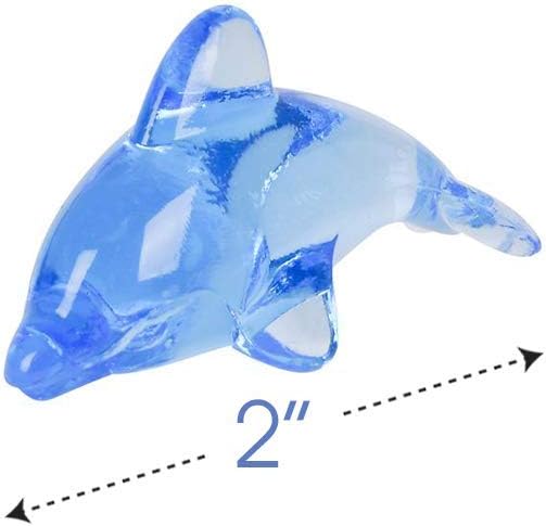 ArtCreativity Acrylic Dolphin Cake & Cupcake Toppers, Set of 24, Mini 2 Inch Dolphin Figurines