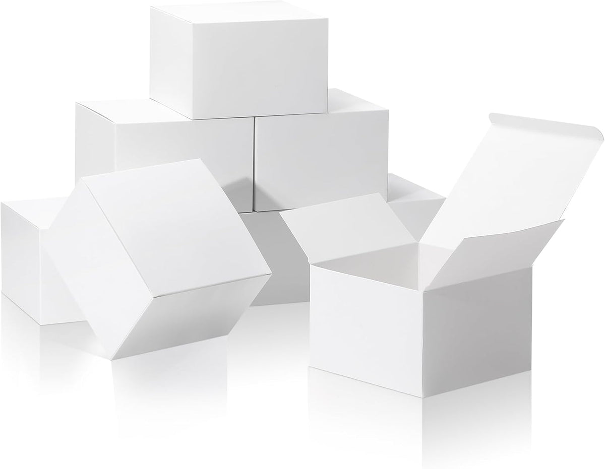 COTOPHER Small Gift Boxes 10 Pack 6x6x4 inches White Gift Boxes with Lids for Gifts, Crafting