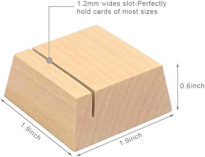 UNIQOOO Elegant Birch Wood Stand |1.2mm Slot, for Wedding Table Number Cardstock, Place Card