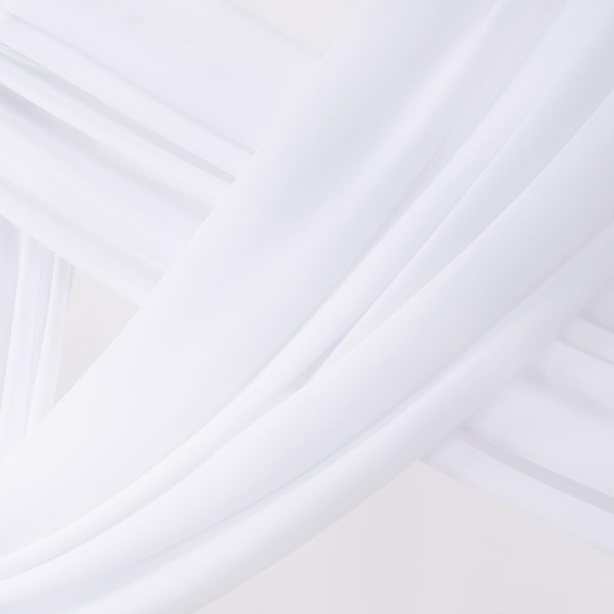 Socomi Wedding Arch Draping Fabric 2 Panels 29" x 19Ft White Sheer Chiffon Curtain Drapes 6 Yards