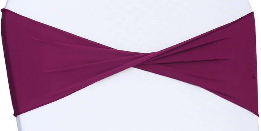 MDS Pack of 25 Spandex Chair Sashes Bows Elastic Stretch Dining Chair Bands Ties Without Slider