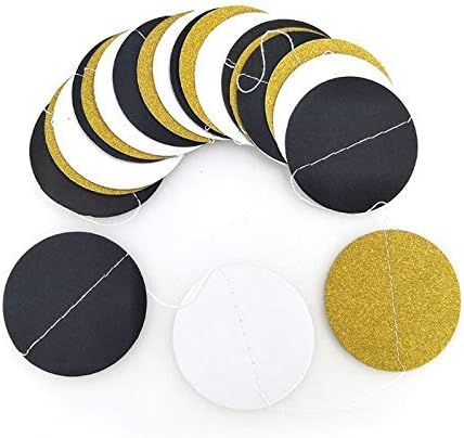 MerryNine Paper Garland 5 Pack, 65 Ft Glitter Paper Garland Circle Dots Hanging Decor, Banner for