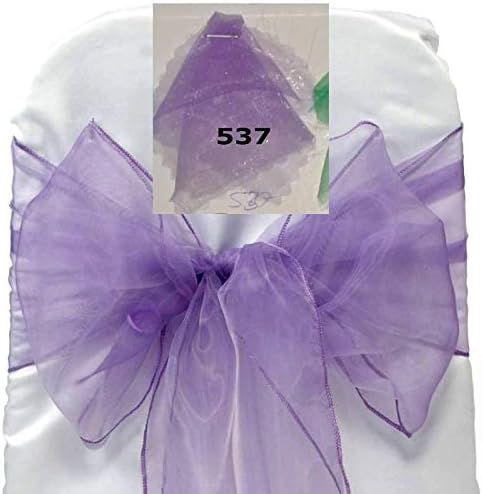 MDS Pack of 10 PCS Organza Chair Sashes Wider Dining Chair Bows Ribbon Tie Back for Wedding Party