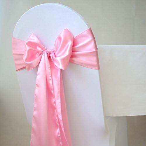 MDS Pack of 75 PCS Satin Chair Sashes Charmeuse Sateen Dining Chair Bows Ribbon Ties Back Sash for