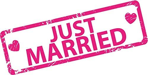 Magnet Just Married Wedding Grunge Stamp Window Truck Car Vinyl Flexible Magnet Magnetic Bumper