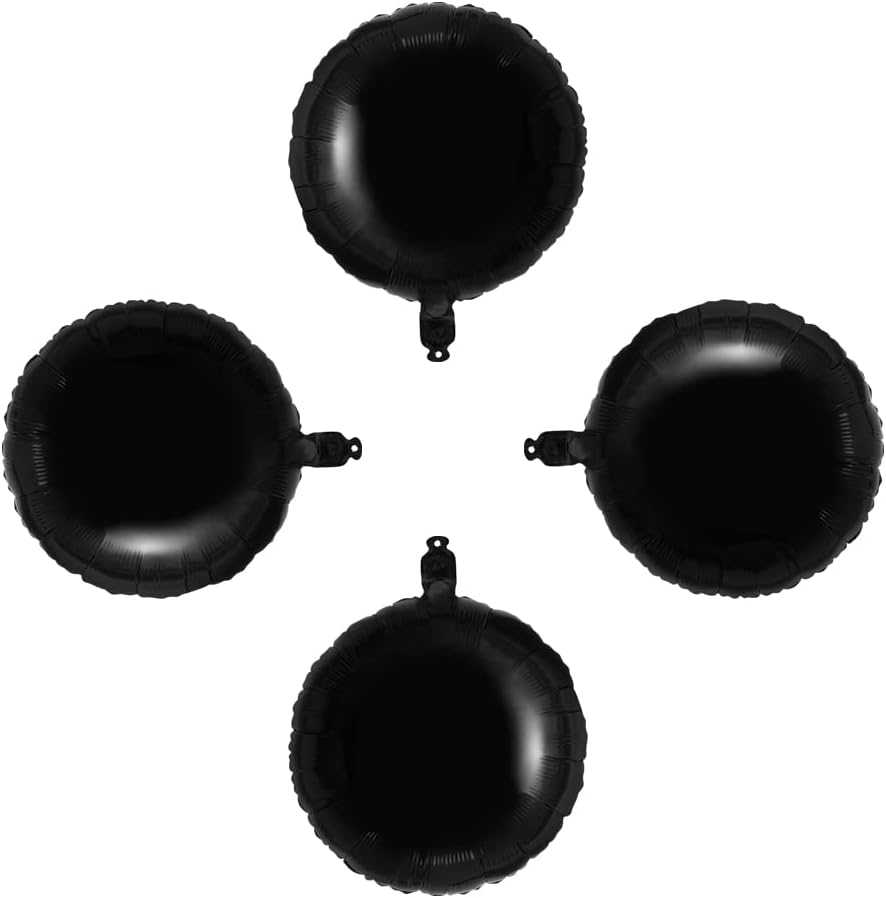 Black Foil Balloon Round Shaped Mylar Helium Balloons Graduation Party Balloons Black and White