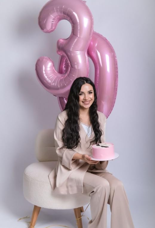 Pearl Pink 40 Inch 0 Number Balloons, 0 Decorations for 10 20 30 40 50 60 70 80 90 100 Birthday