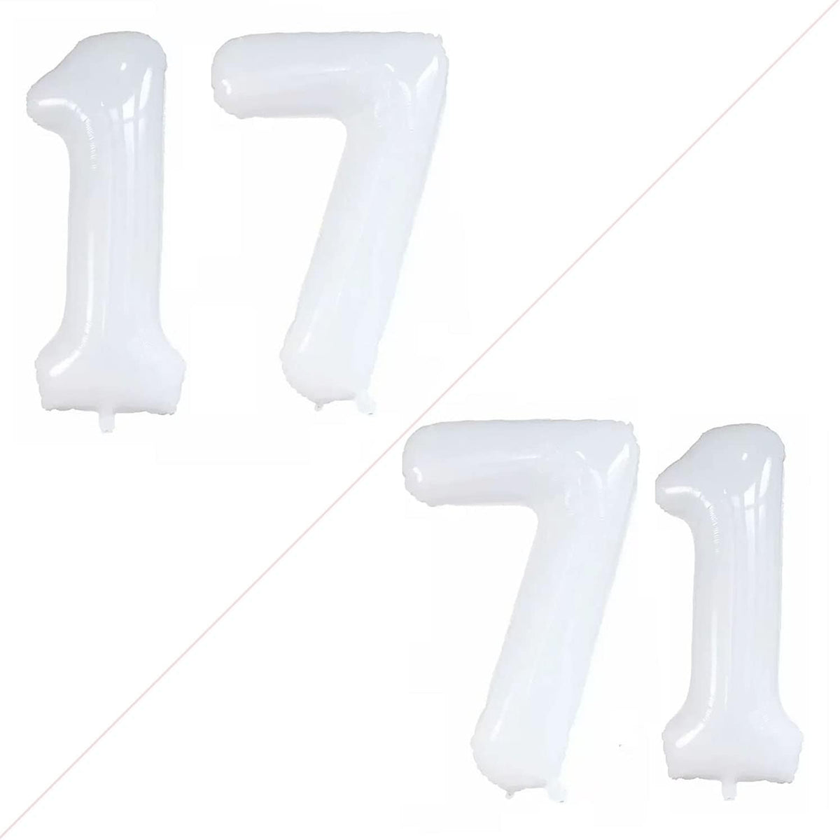 GOER Number 17 Balloons for 17th Birthday Sweet 17 Party Decorations,42 Inch Jumbo Foil Helium 71